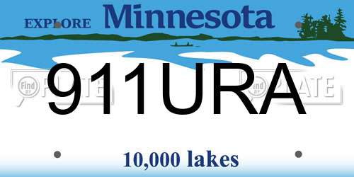 911URA Minnesota License Plate