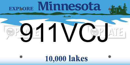 911VCJ Minnesota License Plate
