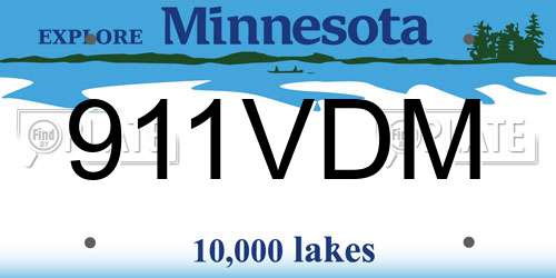 911VDM Minnesota License Plate