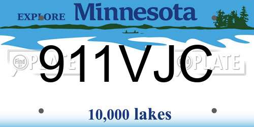 911VJC Minnesota License Plate