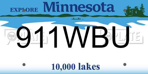 911WBU Minnesota License Plate
