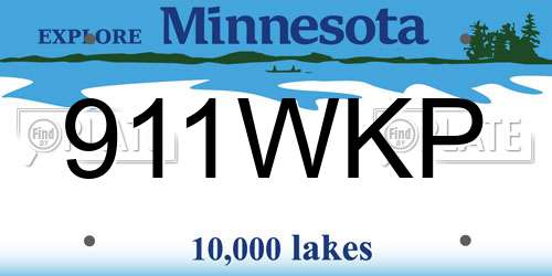 911WKP Minnesota License Plate