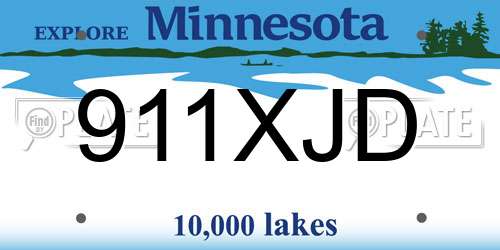 911XJD Minnesota License Plate