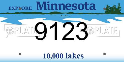 9123 Minnesota License Plate