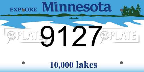 9127 Minnesota License Plate