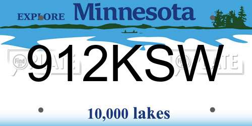 912KSW Minnesota License Plate