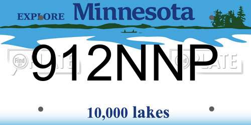 912NNP Minnesota License Plate