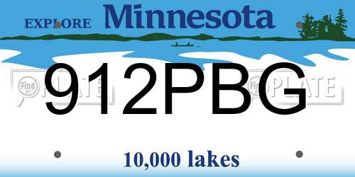 912PBG Minnesota License Plate