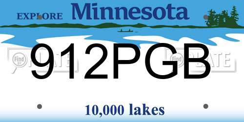 912PGB Minnesota License Plate