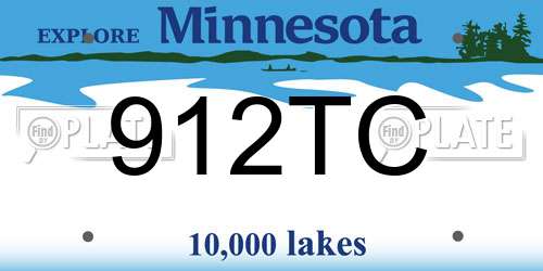 912TC Minnesota License Plate