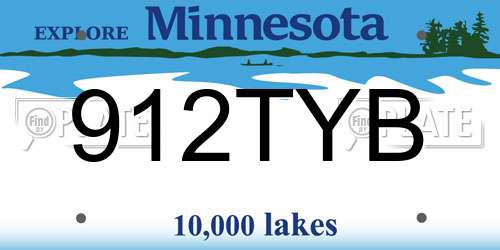 912TYB Minnesota License Plate