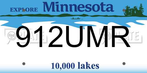 912UMR Minnesota License Plate