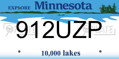 912UZP Minnesota License Plate
