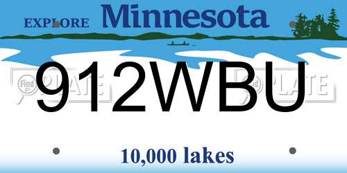 912WBU Minnesota License Plate