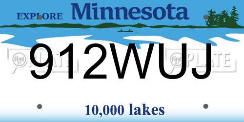 912WUJ Minnesota License Plate