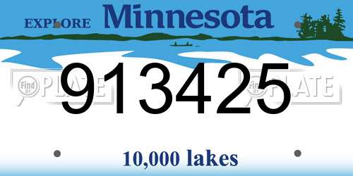 913425 Minnesota License Plate