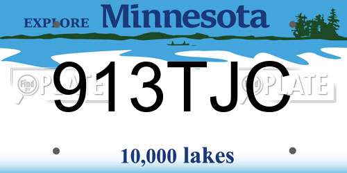 913TJC Minnesota License Plate