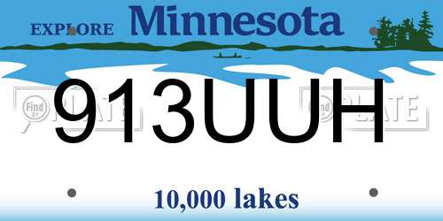 913UUH Minnesota License Plate