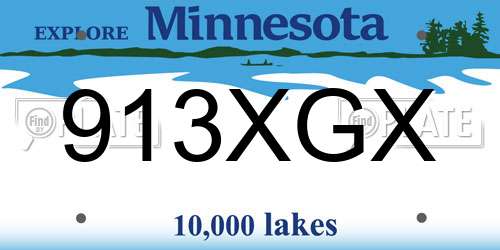 913XGX Minnesota License Plate