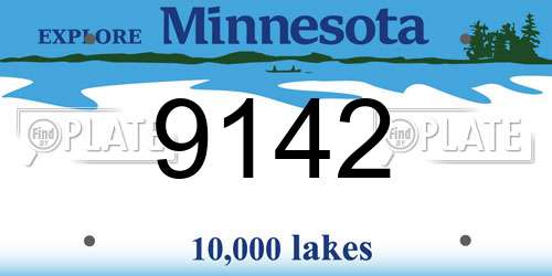 9142 Minnesota License Plate