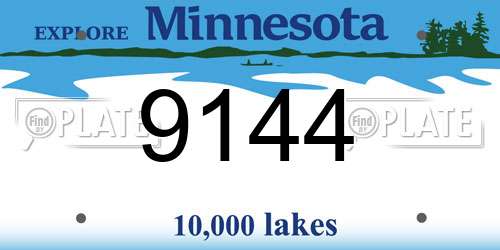 9144 Minnesota License Plate