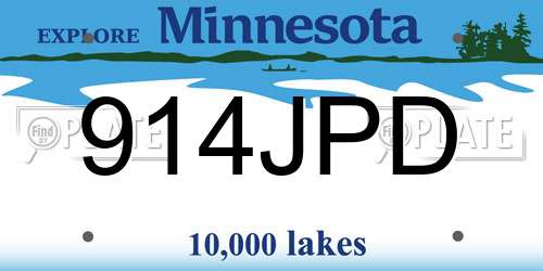 914JPD Minnesota License Plate