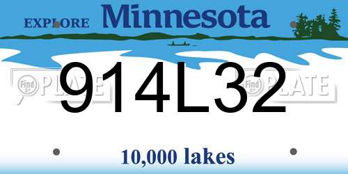 914L32 Minnesota License Plate