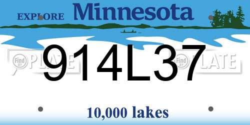 914L37 Minnesota License Plate