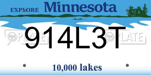 914L3T Minnesota License Plate