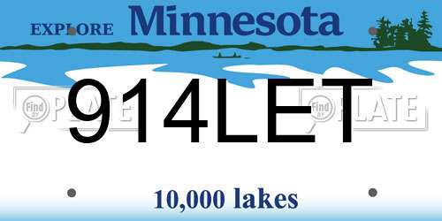 914LET Minnesota License Plate