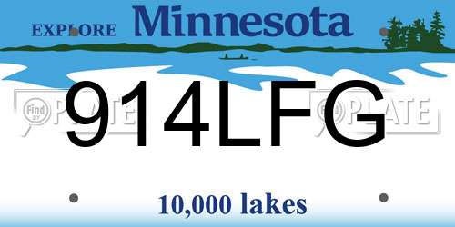 914LFG Minnesota License Plate