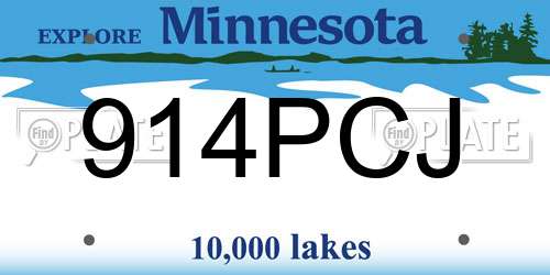 914PCJ Minnesota License Plate