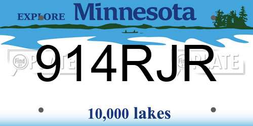 914RJR Minnesota License Plate