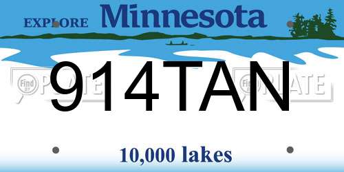 914TAN Minnesota License Plate