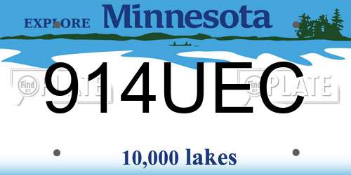 914UEC Minnesota License Plate
