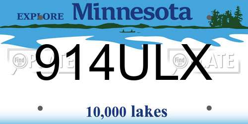 914ULX Minnesota License Plate