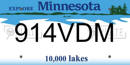 914VDM Minnesota License Plate