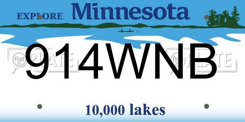 914WNB Minnesota License Plate