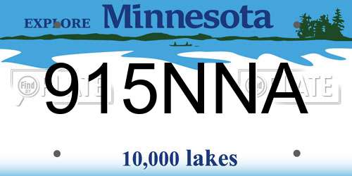 915NNA Minnesota License Plate