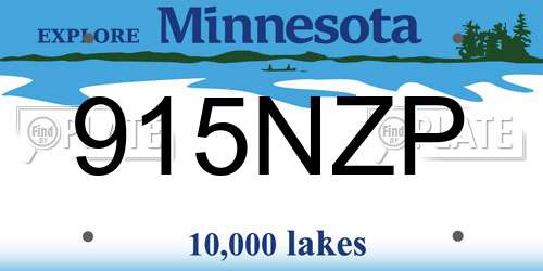 915NZP Minnesota License Plate