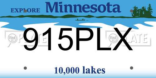 915PLX Minnesota License Plate