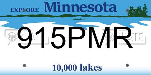 915PMR Minnesota License Plate