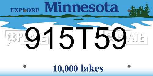 915T59 Minnesota License Plate