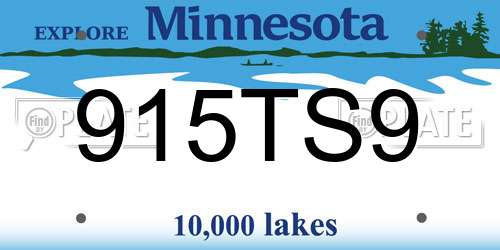 915TS9 Minnesota License Plate