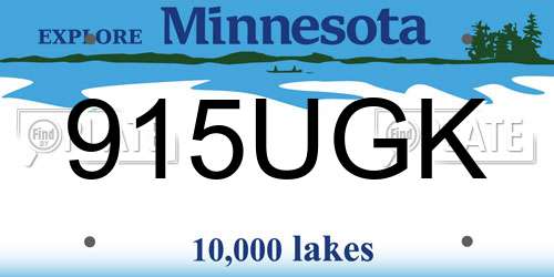 915UGK Minnesota License Plate