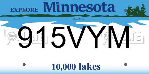 915VYM Minnesota License Plate