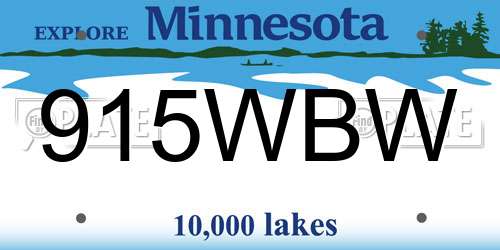 915WBW Minnesota License Plate