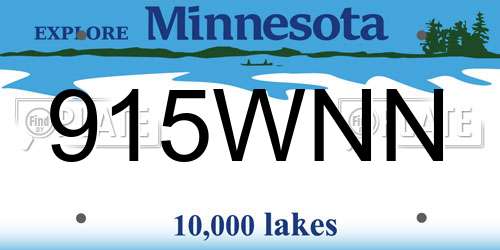 915WNN Minnesota License Plate