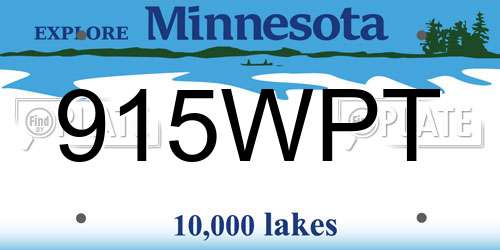 915WPT Minnesota License Plate