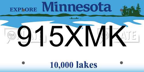 915XMK Minnesota License Plate